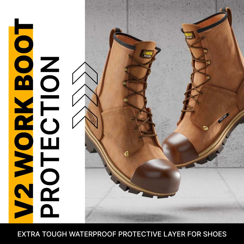 Tuff Toe Boot Toe Protector V2 Adhesive, Extra Strong Shoe Glue Toe Protectors for Shoes & Work Boots - Waterproof, Heat Resistant, Heavy Duty Protective Layer & Shoe Repair Kit - Covers 2 Shoes, Brown Color - Image 2